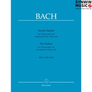 Bach, Johann Sebastian Six Suites for Violoncello solo BWV 1007-1012 (Arr. for Viola solo) BA5272
