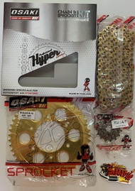 โซ่สเตอร์ R15-รุ่นแรก/MSLAZ ทอง 15-49 OSAKI 1ชุด3ชิ้น