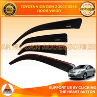 Rain Gutter Rain Visor Toyota Vios 2007 2008 2009 2010 2011 2012 2013 Gen2 Vios Batman / Car Accesso