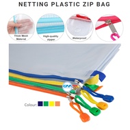 Netting Zipper Bag A3, A4 size | Zipper Document Bag | Transparent Zipper Bag | Mesh Document Holder