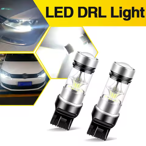 2PCS T20 7443 W21/5W LED Daytime Running Lamps For BMW 1Series F20 F21 Fiat Punto 199 Punto EVO Daci