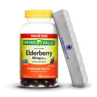 Unique Bundle Store Spring Valley, 50 mg Elderberry Gummies for Adults, 120 Count Value Size, Non GM