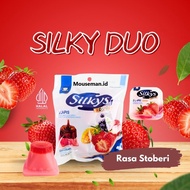 Silky Duo Strawberry Flavor Silkys Sidore Jelly Flavor Various Fruits 2 Layers with Palm Sugar Flavo