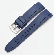 膠錶帶 軍藍色高質 氟橡膠 快拆 20mm/22mm