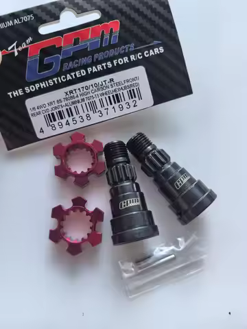 GPM 7075-T6 Alloy Front/Rear CVD Drive Shaft Head + Adapter for TRAXXAS 1/6 XRT 8S RC CAR PART 2pcs