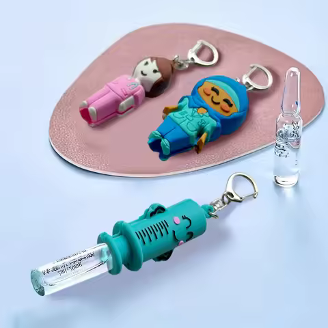 1PC Ampoule Bottle Opener Keychain Syringe-Shaped Cutter Nurse Doctor Ampoule Bottle Opener Aid Medi