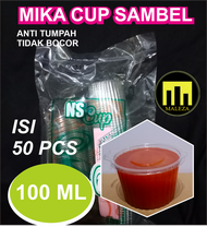 Mika cup sambel 100 ML/mika saos/mika cup  sauce/mika cup  puding isi 50 Pcs