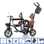 ivChildren's Tricycle Pedal Bicycle Children's Tricycle Bicycle Double Tricycle Can Sit and Ride Men
