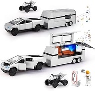 Tesla Cybertruck 1:24 Model Car, Cyber Truck Toy Car, Motorhome Model Kit with Light & Music, Pull B