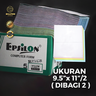 Continuous Form [ 500 - 2000 SET ] Ukr. 9,5"x11" /2 ( 1-5 PLY BAGI 2 )[ EPSILON ] / Kertas NCR Kerta