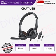 Creative Chat USB On-Ear Headset with Swivel-to-Mute Noise-Cancelling Boom Mic,Playback and Calls Co
