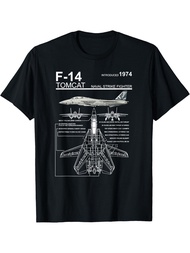 F-14 Tomcat Naval Fighter Jet T-Shirt Casual Round Neck Short Sleeve Tee