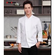 Long Sleeve Unisex Chef Jacket Home Waiter Bakery Kitchen Work Uniform
