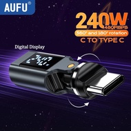 AUFU 240W Penyesuai USB C USBC ke Type C OTG Penyambung Pengecasan Pantas Penyesuai Paparan Digital 