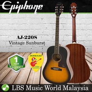 Epiphone AJ-220S Solid Top Acoustic Guitar Sitka Spruce Vintage Sunburst (AJ200S AJ200)