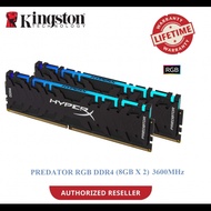 HYPERX PREDATOR RGB 16GB DDR4 3600MHz (8GB X 2) DIMM Kit (HX436C17PB3AK2/16)