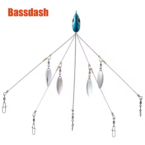 Bassdash Alabama Lure Bait Fishing Group Umbrella Rig Head 5 Arms Bass Summer Angling Group Lurer 18