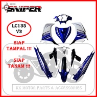 SNIPER COVERSET LC LC135 V2 BIRU PERAK GP / EXCITER GP BLUE SILVER
