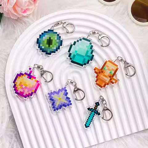 Game Totem of Undying Apple Steve Diamond Acrylic Keychain Accessories Bag Charm Cute Backpack Penda