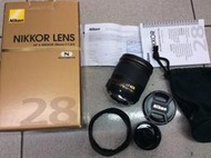 [保固一年] [高雄明豐] 九新 Nikon AF-S 28mm F1.8 G N 大光圈 廣角 定焦 便宜賣