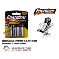 Energizer AA Alkaline Batteries 4 Battery Pack / Double A Batteries