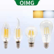OIMG E14/E27 LED Energy-Saving Filament Bulb - White/Warm (4W/6W) C35/C35L/A60/G45/S764