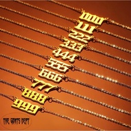 Gold Angelic Numbers By The Goats Dept / tgd46 Gold Number Necklace 111 222 333 444 555 666 777 888 
