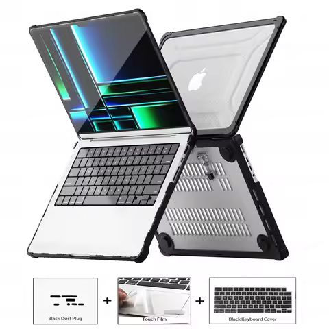 Laptop Case for MacBook Pro 14 2024 M4 Pro Max Cover with Dustproof Plug & Touch Film & Keyboard Cov