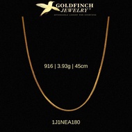 Goldfinch Jewelry | Rantai Tangan Emas 916 22K|3.93g|45cm|1J1NEA180|Dengan Insurans
