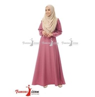 Jubah Kosong Muslimah WearJubah Poket Bf Plain Fashion CREPE +CEY CRINKAL FRONT ZIPPER