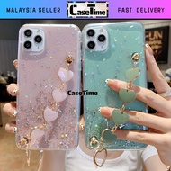 IPH 7 8 SE 2020 7 Plus 8 Plus X Xs Xs Max 11 Pro 11 Pro Max 12 Pro Max 13 13 Pro 13 Pro Max 14 14 Pro 14 Pro Max 15 15 Plus 15 Pro 15 Pro Maxx Glitter Transparent Glittery Shining with Love Chain Trending Case casing cover fon sarung 手机壳