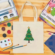 Christmas Tree Tote Bag Painting Gift Box, Unique Christmas Gift Set, DIY Art Kit