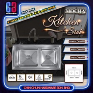 MOCHA Stainless Steel Kitchen Sink | Single/Double Bowl Kitchen Sink | Sinki Dapur Stainless Steel