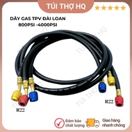 Set of 3 gas charging lines for R22 R134 R410 R32 gas types, 1m2 and 1m8 long, TPV brand