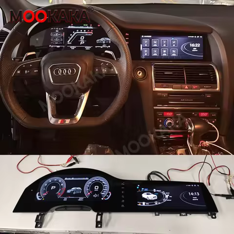 Car Radio Dual Screen For Audi Q7 2006-2009 2010-2015 Android Auto Carplay Stereo Multimedia Player 