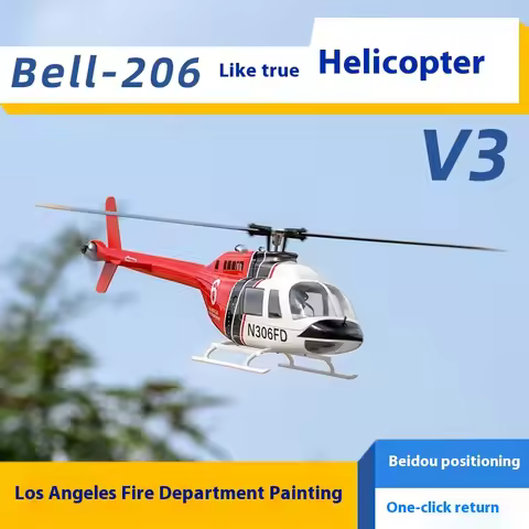 Flywing Bell 206 RC Helicopter V3 6CH GPS Altitude Hold Two Rotor 1:16 RC Scale Helicopter PNP RTF W