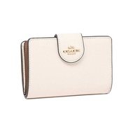 [Coach] Outlet Wallet Women's COACH F6390 MEDIUM CORNER ZIP WALLET Plain (1) IMCHK Chalk