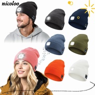 NICOLOO Headlamp Cap, Headphones With Light Bluetooth Beanie Hat, Unique Removable Speaker Mic Recha