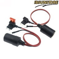 IBSUNSTORE Fuse Tap Cable, Built-In Fuse Black Lighter Socket, Adapter Cable Fuse Female Socket Car 