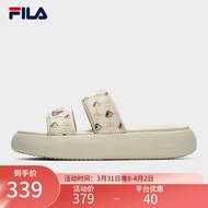 斐乐（FILA）官方DONUT女鞋拖鞋新款凉拖厚底增高休闲甜甜圈 米色-AG 36