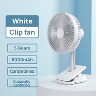 JISULIFE Clip Fan Life7 Portable 4 Speeds Desk Table USB Fans Rechargeable Strong Wind for Stroller 