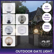 Outdoor Gate Light Globe Light Pillar Light OPAL Weather Proof Outdoor Pillar Light Lampu Pagar Euro