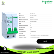 Schneider ลูกเซอร์กิตเบรกเกอร์ Easy9 Plug-On ดันล็อก 2P 10kA 40/50/63A (MCB)