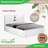 SHSB Finlandia Queen Size Solid Wood Bed / Katil Kayu / Solid Wood Bed / Queen Size