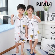 Đồ Ngủ Ngắn Tay Cho Bé Bộ Pijama Ngắn Tay Bé Trai Bộ Pijama Cho Bé Gái Chất Lụa In Hình Cực Yêu Cho 