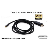 TYPE C TO HDMI-MALE 1.8METER CABLE