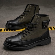 INFINITY BYON - Men's Casual Boots Canvas Combination Pu Leather Boots