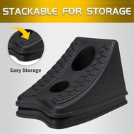 TONDA Wheel Chocks, Heavy Duty Wheel Wedge for Car, Travel Trailer, RV - 8"×4.7"×4.7" - 4 Pack, Blac