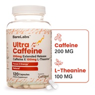 200mg Extended Release Caffeine Pills +100mg L-Theanine + 60mg Instant Release Caffeine , 100% Natur