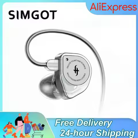 SIMGOT EW100 High Performance Dual Cavity Dynamic Monitor Music Headset HIFI in-Ear Wired Earphones 